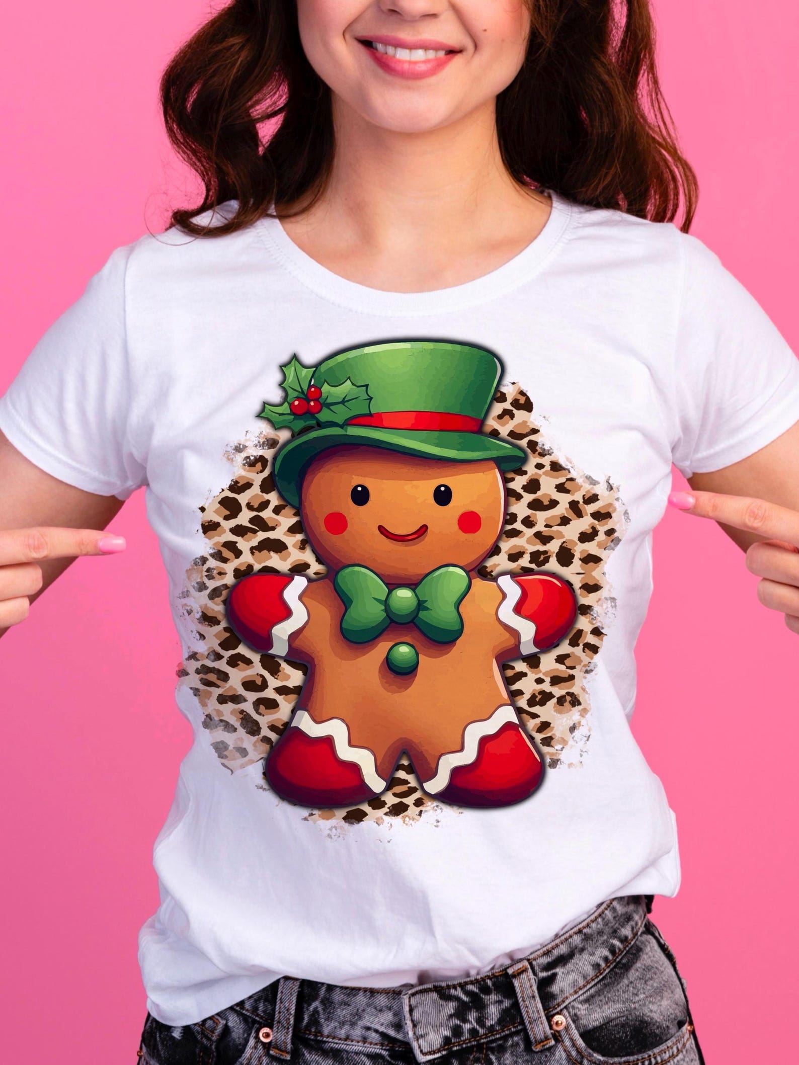 Red Gingerbread Man Chirstmas Pattern Print Crossbody Bags