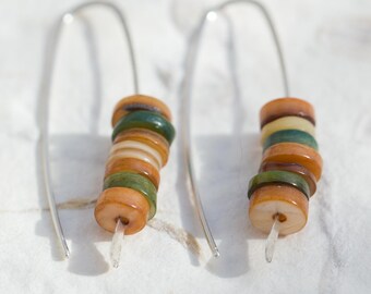 Shell Earrings Modern Simple Hooks Argentium Sterling Silver Minimal Chic
