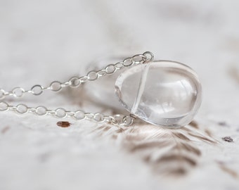 Drop Crystal Quartz Necklace Healing Jewelry