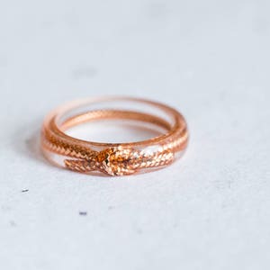 Love Knot Thin Stackable Gold Resin Ring Smooth Ring OOAK minimal chic minimalist jewelry image 1