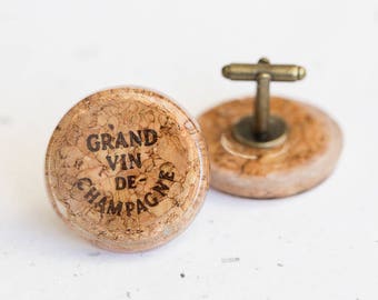 Champagne Cork Men Cufflinks French Wine Groomsmen gift