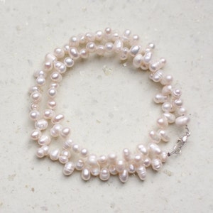 White Pearl Bracelet Choker Bridal Wedding Modern Minimalist jewelry image 5