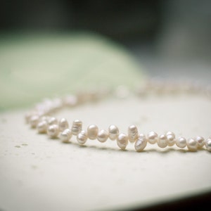 White Pearl Bracelet Choker Bridal Wedding Modern Minimalist jewelry image 4
