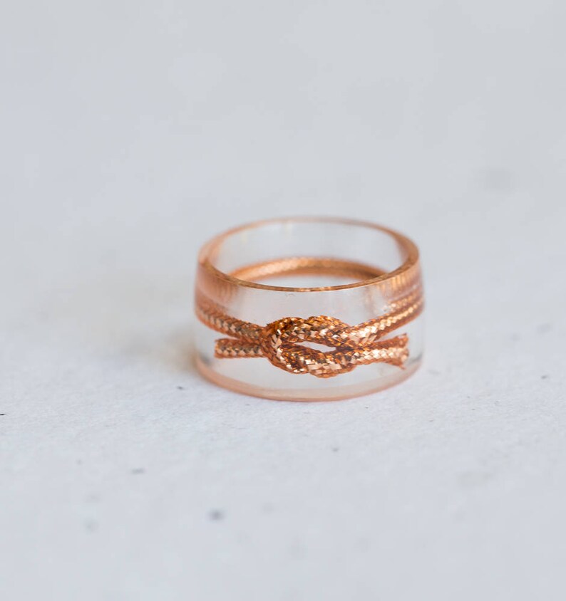 Love Knot Wide Band Gold Resin Ring Men Women Ring Big Size Smooth Ring OOAK minimal chic minimalist jewelry