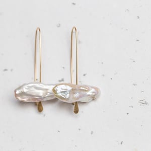 Modern Earrings White Keishi Pearls Sterling Silver 14K Gold filled Keshi Bridal Wedding bridesmaid jewelry minimal chic