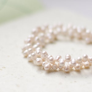 White Pearl Bracelet Choker Bridal Wedding Modern Minimalist jewelry image 1