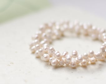 White Pearl Bracelet Choker Bridal Wedding Modern Minimalist jewelry