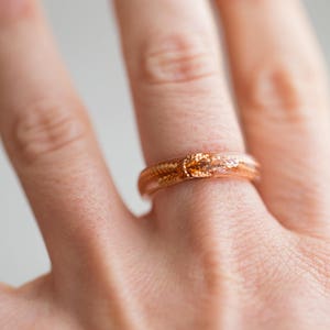 Love Knot Thin Stackable Gold Resin Ring Smooth Ring OOAK minimal chic minimalist jewelry image 5