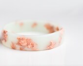 Pastel Mint Resin Bangle Bracelet Rose Gold Flakes Medium Cuff OOAK minimalist wedding bridal resin jewelry