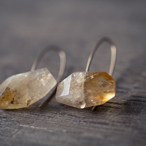 Modern Citrine Earrings 14K Goldfilled Hook earrings