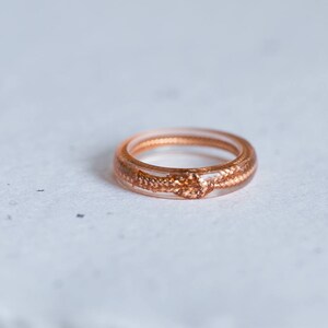 Love Knot Thin Stackable Gold Resin Ring Smooth Ring OOAK minimal chic minimalist jewelry image 3