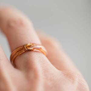 Love Knot Thin Stackable Gold Resin Ring Smooth Ring OOAK minimal chic minimalist jewelry image 2