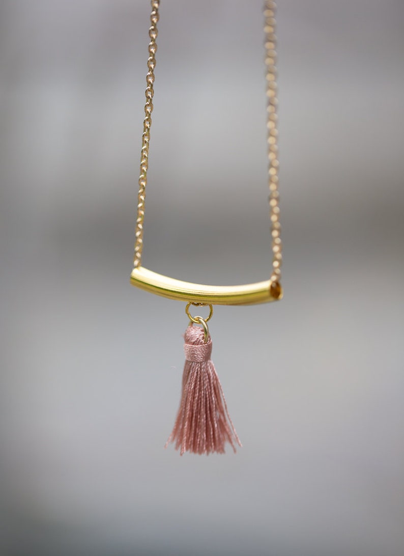 Tassel Necklace Pendant Layered Necklace image 2