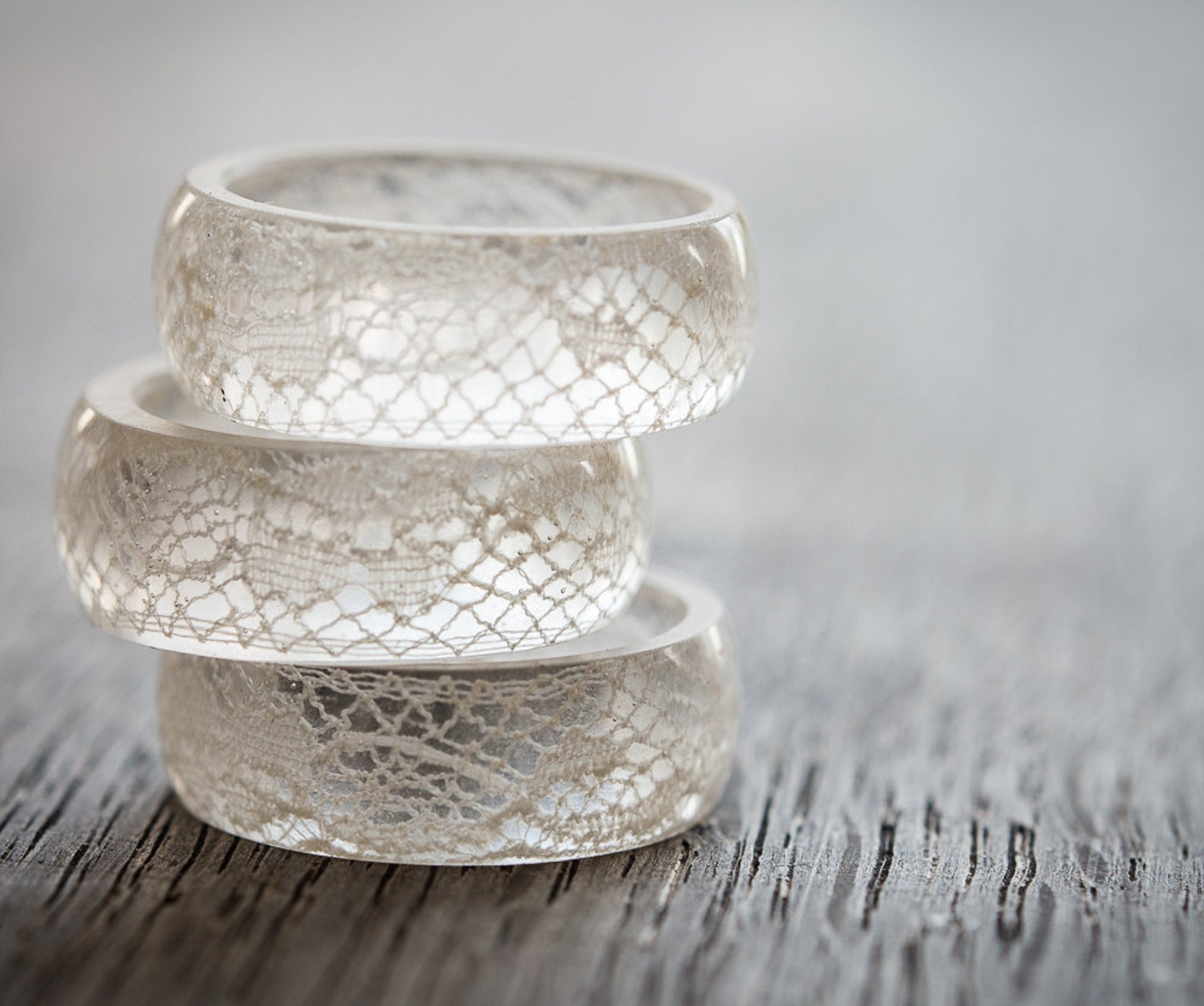 Lace Resin Ring Big Size 8 10 Smooth Ring OOAK french Etsy