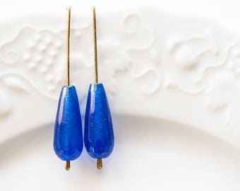 Modern Drop Earrings Royal Blue Sky Blue Jade Urban Minimalist Geometric Jewelry eco friendly minimal chic