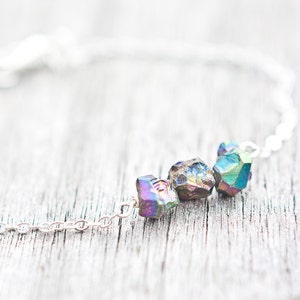 Druzy Bracelet Titanium rainbow Modern Minimalist jewelry Bohemian fashion