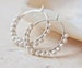 Hoop Earrings White Pearls Argentium Sterling Silver wire wrapped june birthstone wedding bridal fashion 