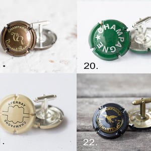 Champagne Caps Men Cufflinks Upcycled French Wine cuff links for him groomsmen gift image 4