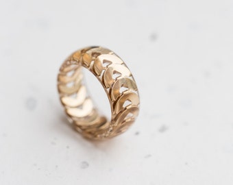 Gold Chain Resin Ring Men Women Ring Big Size Smooth Ring OOAK modern minimalist jewelry