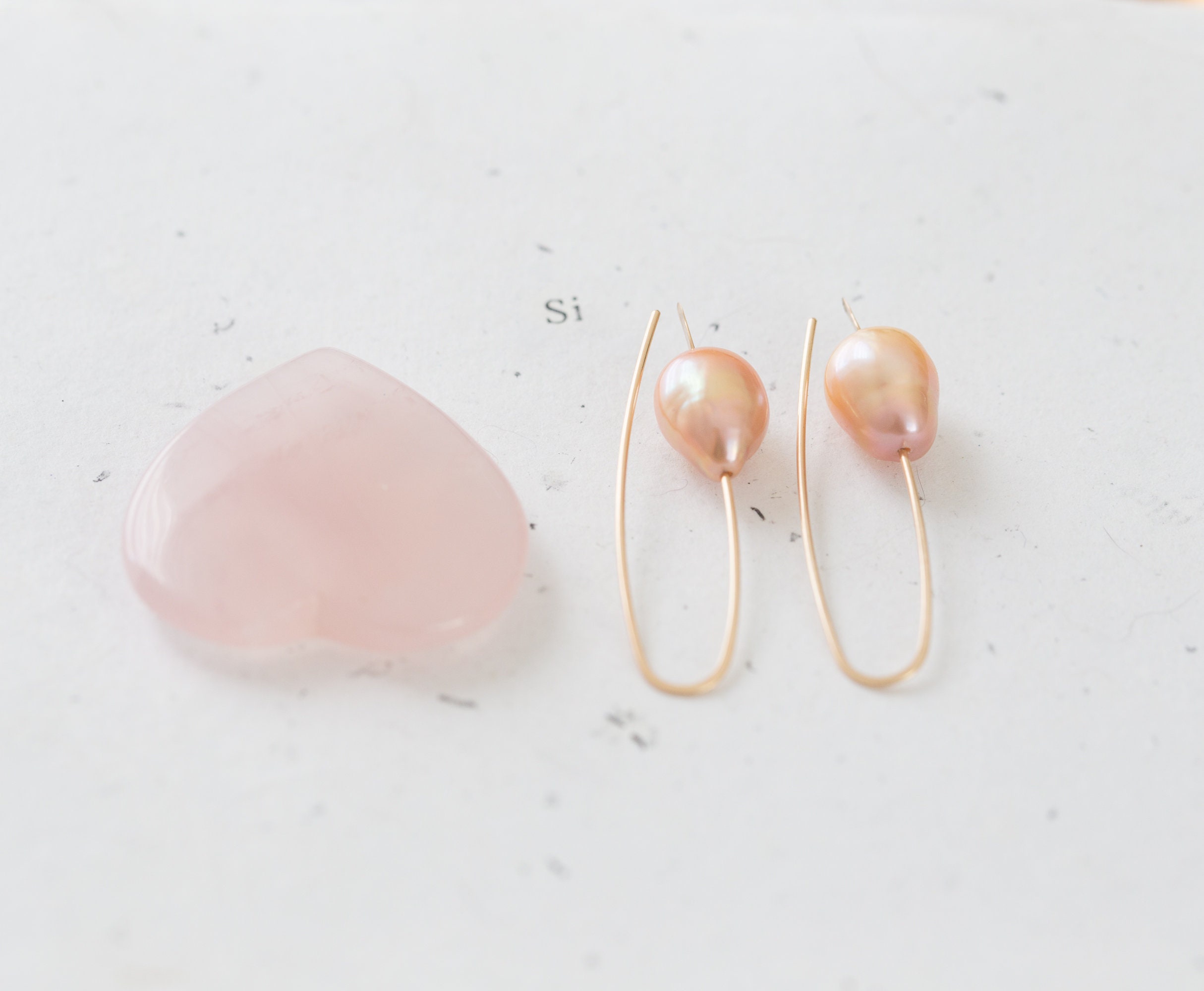 thumbnail image 2 of 14-16mm Natural Baroque Keshi Pearl Stud Earrings – 14k Gold, White Reborn Pearl 2 of 6