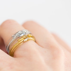 Love Knot Thin Stackable Gold Resin Ring Smooth Ring OOAK minimal chic minimalist jewelry image 7