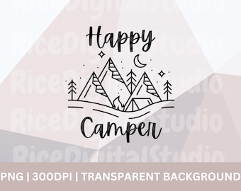 Happy Camper SVG Bundle: Camping Cut Files (Digital Download)