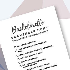 Bachelorette Scavenger Hunt: Editable Party Game (Digital Download)