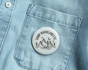 Camp Bachelorette Party Pins: Glamping Bridal Party Favours
