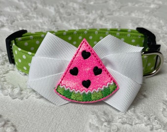 Life Is Sweet Watermelon Dog Collar Size XS through Large by Doogie Couture