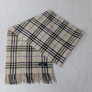 BURBERRY London Classic Nova Check Knit 100% Cashmere Neck Warmer Beige SCARF