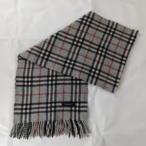Vintage Burberry unisex klassieke geruite wollen sjaal - authentiek - in goede staat