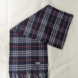 Authentieke Burberry-geruite sjaal – uniseks kasjmier – tweedehands – snelle verzending