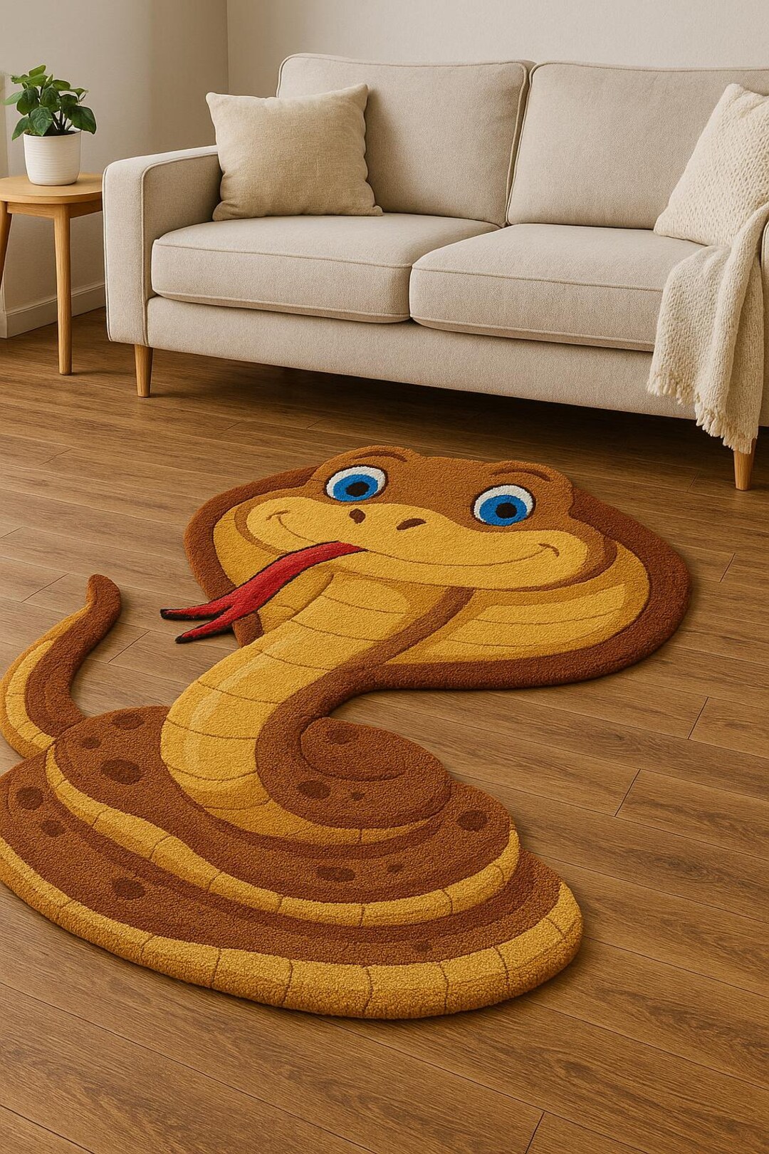 Hand Tufted Snake Rug | Cartoon Animal Play Rug | Kids Room Nursery ...