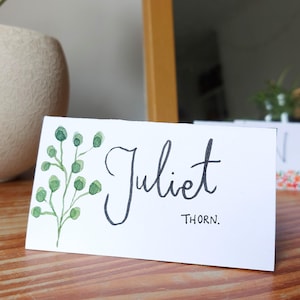 Tarjetas de nombre y lugar / Bodas Fiestas Aniversarios Eventos / Hecho a pedido / Diferentes tamaños