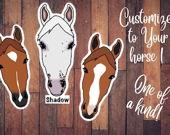 Custom Horse Head Sticker - custom horse sticker, gift for equestrian, gift for horse lover