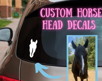 Custom Horse Head Decal - custom vinyl horse decal for tumblers, mugs, car windows
