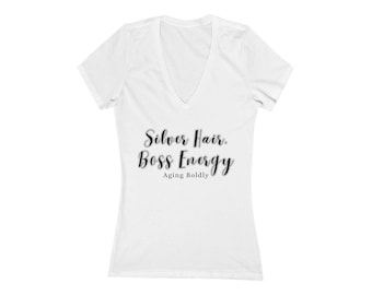 Women's Jersey Short Sleeve Deep V-Neck Tee
