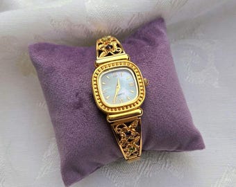 Vintage Ancre 15 Rubis Dainty Ornate Silver Stretch Watch  display picture 2