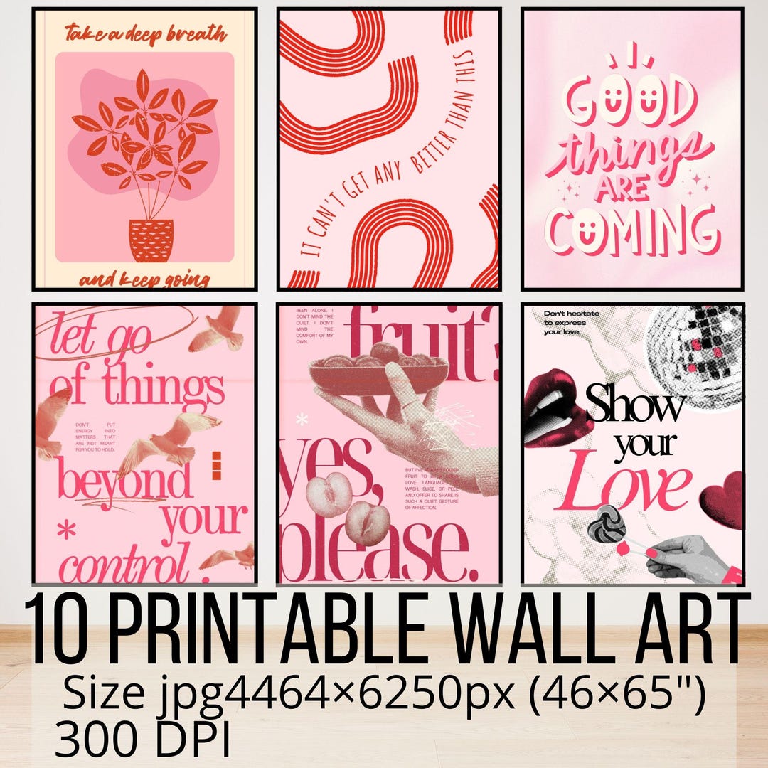 10 Motivational Printable Wall Art | Girly Pink Prints Inspirational ...