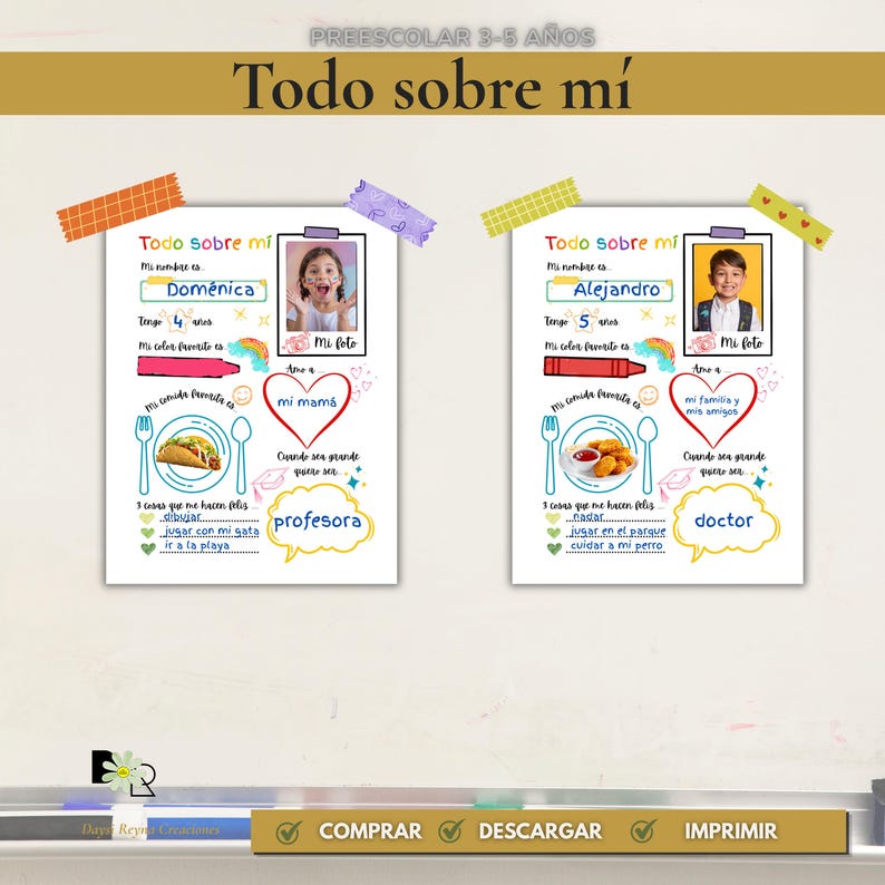 Spanish All About Me Worksheet | Todo Sobre Mi (digital Download) - Etsy