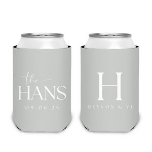 Monogram - Big Initial - Custom Wedding Can Coolers, Wedding Favors, Beverage Insulators, Beer Holder, Beer Cooler - Custom Favors - Wedding