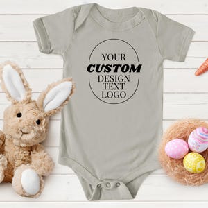 Custom Logo Onesie®, Custom Text Printed, Custom Company Logo Printed, Your Design or Logo Printed Directly Onto a Bodysuit, Custom Text