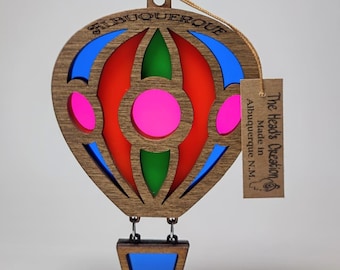 Hot Air Balloon Suncatcher Ornament Multi Color ALBUQUERQUE