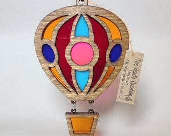 Hot Air Balloon Suncatcher Ornament Multi Color