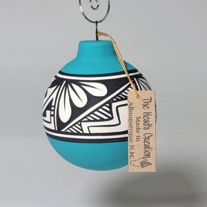 Southwest Ornament Bulb Turquoise SOLD INDIVIDUALLY