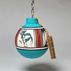 Southwest Kokopelli Ornament Bulb Rust and Turquoise New Mexico SOLD INDIVIDUALLY