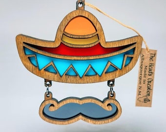 Senor Sombrero New Mexico Suncatcher Ornament