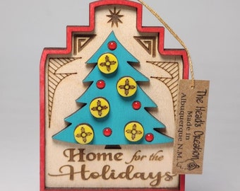 Home for the Holidays New Mexico Zia Christmas Tree Ornament