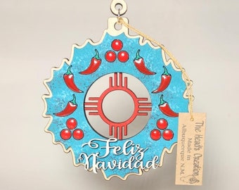 Feliz Navidad Christmas Zia Ornament