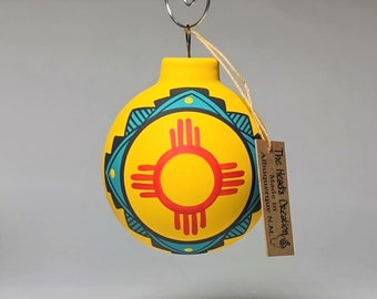 New Mexico Southwest Ornament Yellow with Zia SOLD INDIVIDUALLY